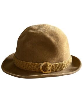 Vintage BILTMORE Golden Pheasant Fedora Tan Velour Felt Hat 7 1/8